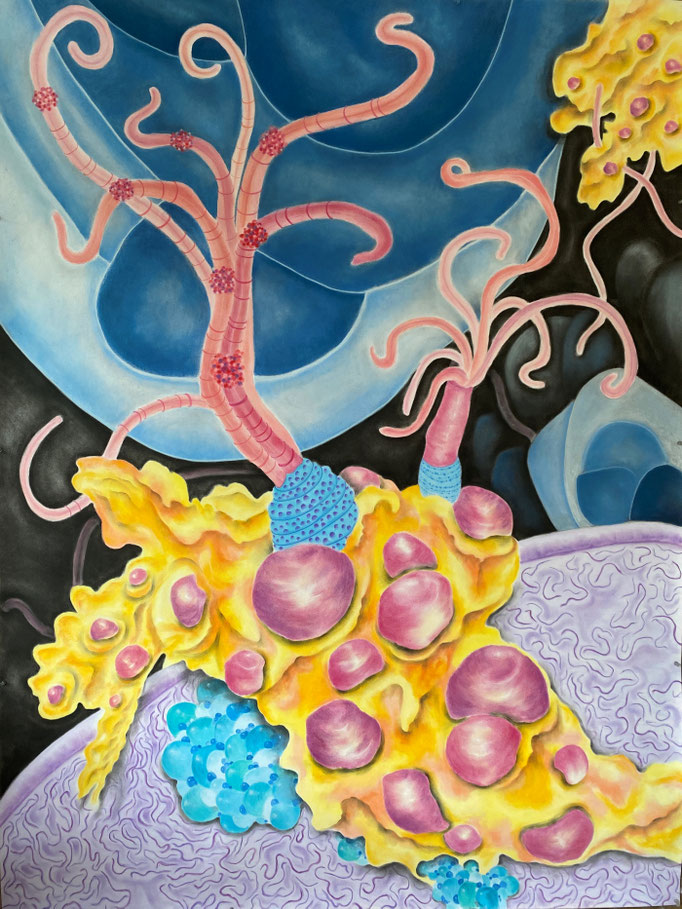 Stiil Alive in the Deep Sea, 2023 | 200x150cm | Pastel, houtskool, geperst houtskool op papier