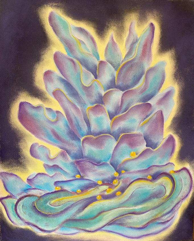 Sea Flower I, 2022 | 50x40cm | Pastel, Siberisch krijt, aquarel op  papier