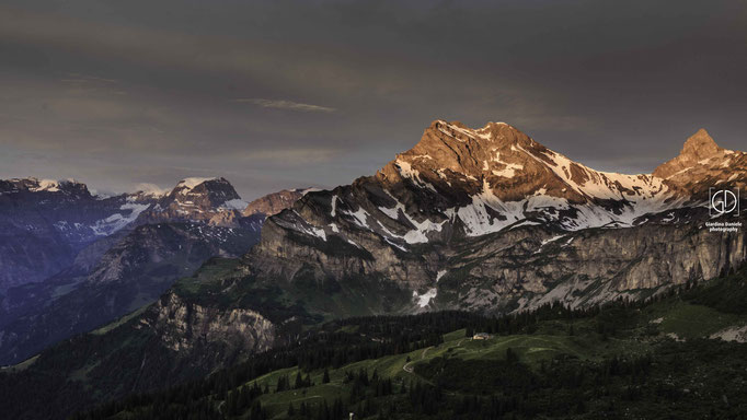 Ortstock und Tödi bei Sonnenaufgang 