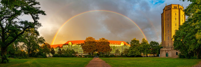 Regenbogen über Lutherplatz und Wasserturm Süd