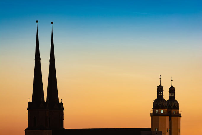 Marienkirche in der Dämmerung am Abend