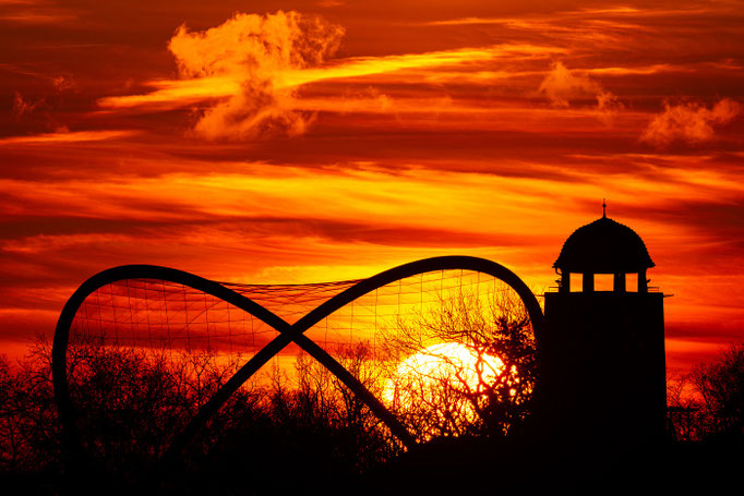 Bergzoo im Sonnenaufgang