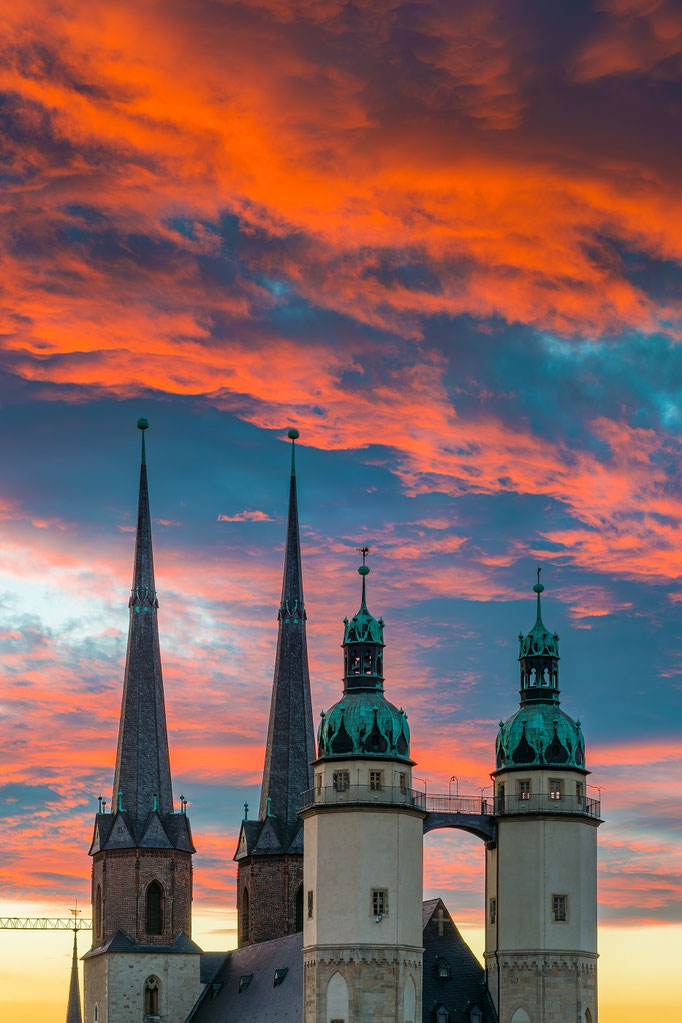 Hausmannstürme mit Marktkirche in Halle-Saale