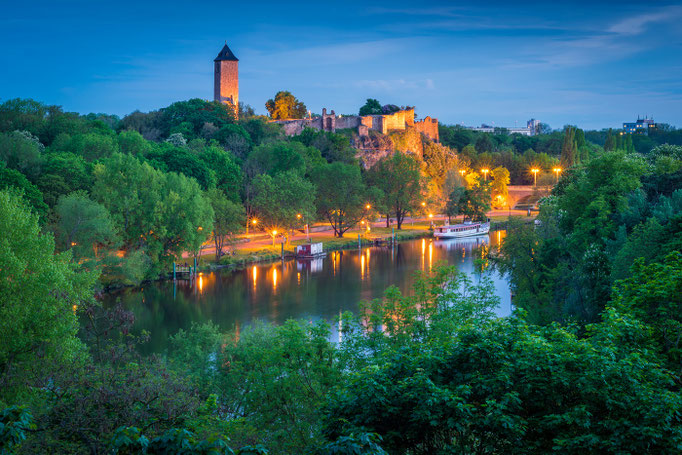 Burg Giebichenstein am Abend