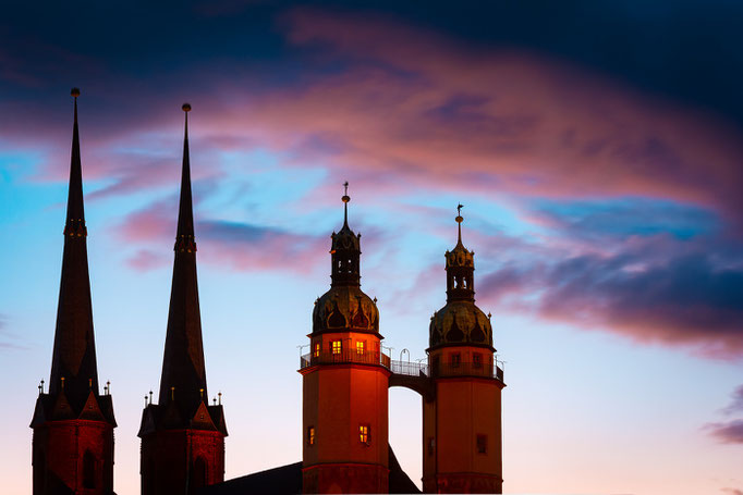 Marienkirche und Hausmannstürme am Abend
