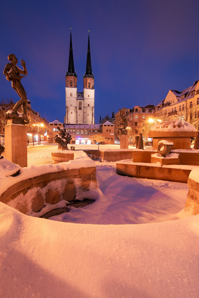 Schnee inHalle-Saale