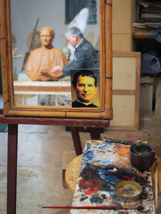 Don Bosco, artista a lavoro_Fanizza Art-Atelier