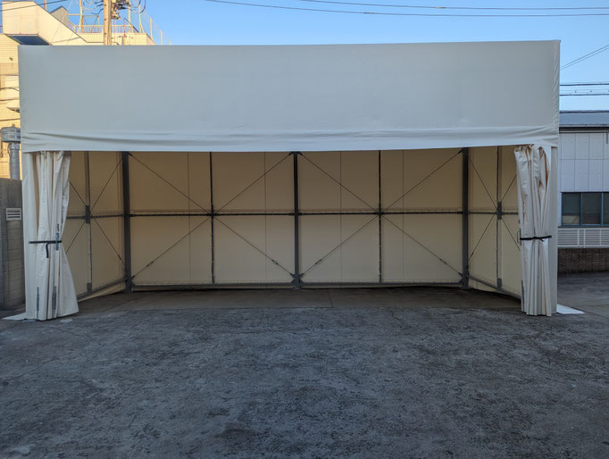 テント造製品置き場の工事写真