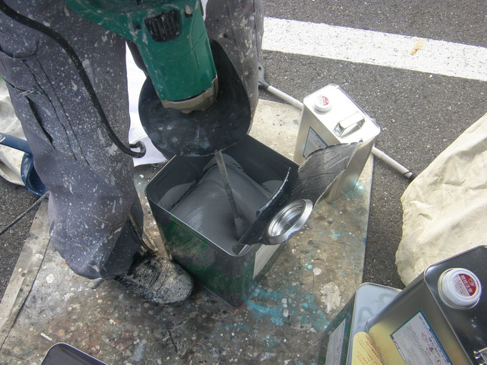 工場内塗床改修工事の工事写真
