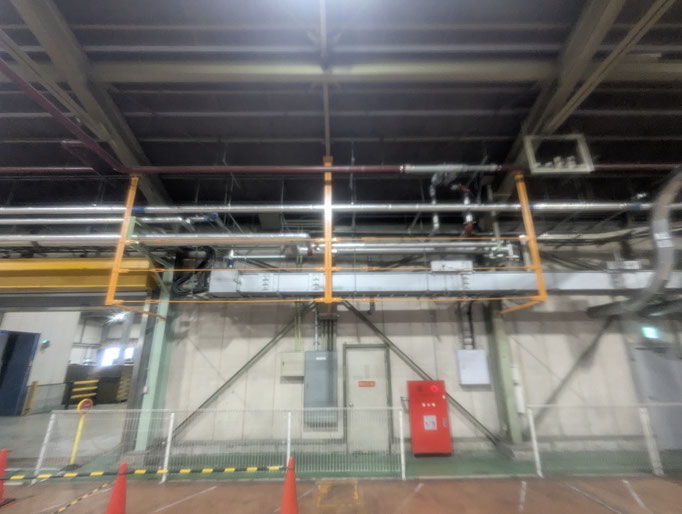 パレット崩落危険防止柵：工事写真