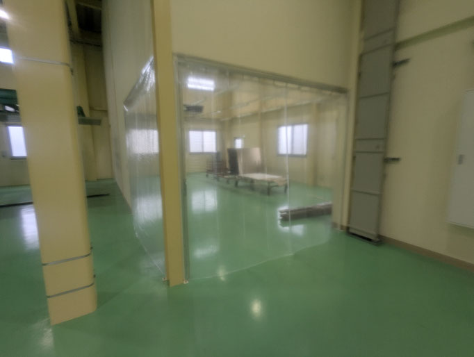 間仕切りテントカーテン：工事写真