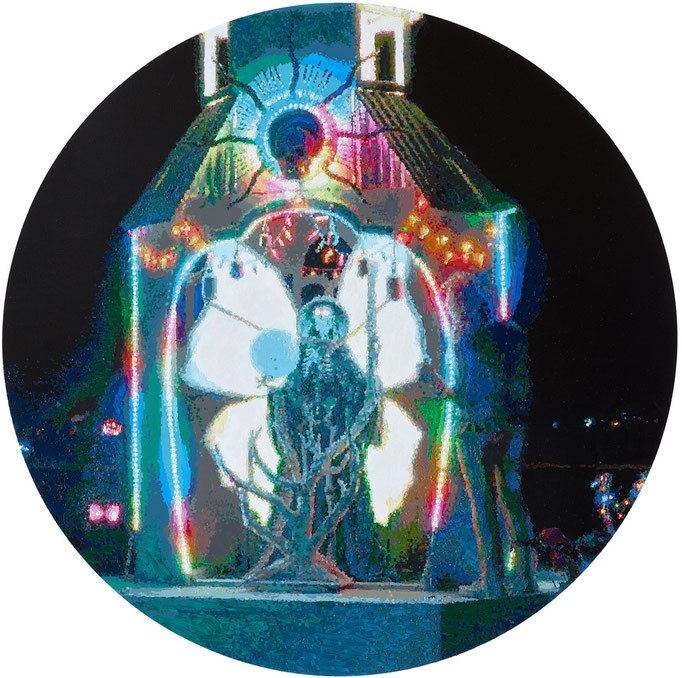 Römer + Römer „The Shrine of La Santisima Muerte“, 2018, Öl auf Leinwand, Ø 110 cm