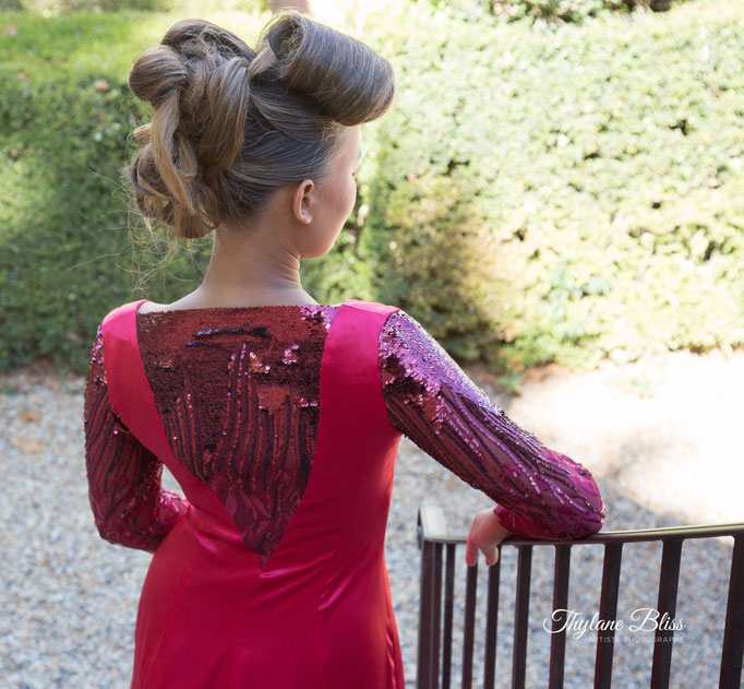 Robe de gala longue rouge et sequin