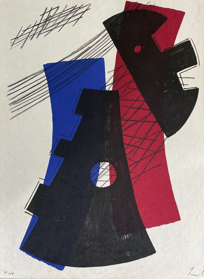 Berto lardera , lithographie sur japon nacré, signée et numérotée , 77 x 57 cm