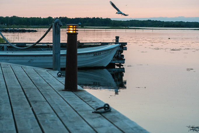 Sonnenuntergang am Hafen von Kristianopel. Foto: Kai-Uwe Ruf 