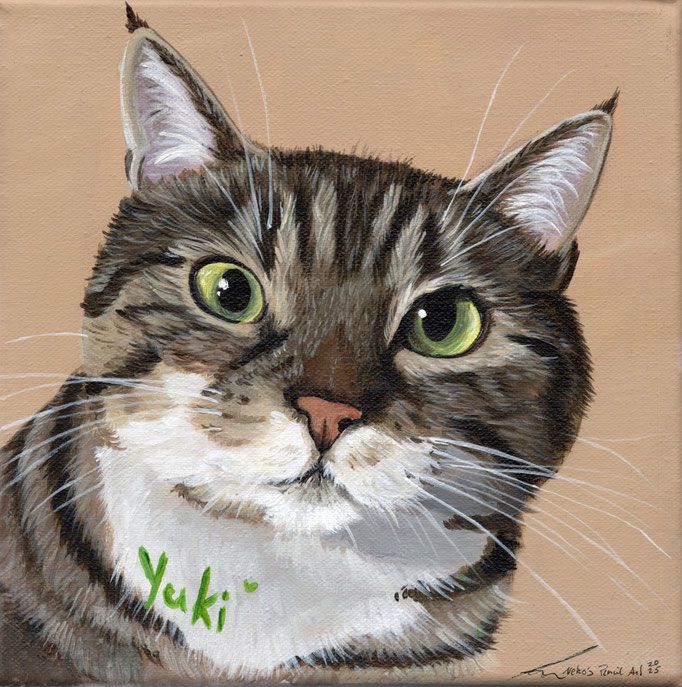 *Auftragsarbeit* 20x20cm - Katze Yuki - Juli 2025