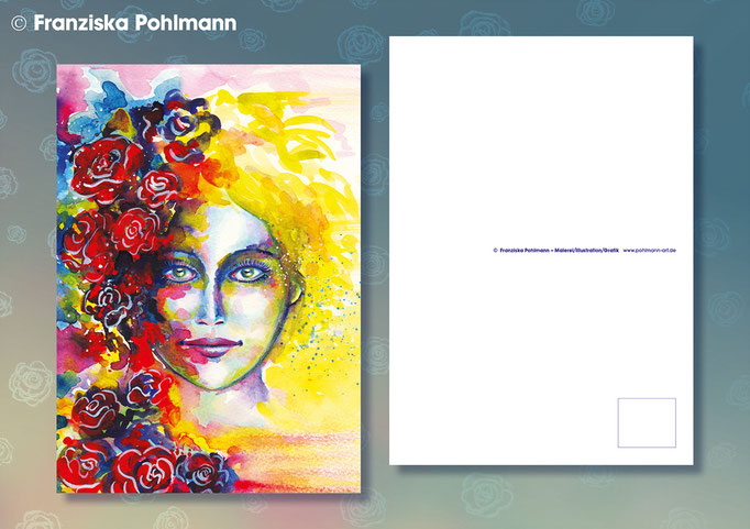 Postkarte "Rosenkopf" (300 g/m2 Chromokarton matt, Digitaldruck) I Format: A6 I Preis: 1,80 Euro zzgl. Versandkosten