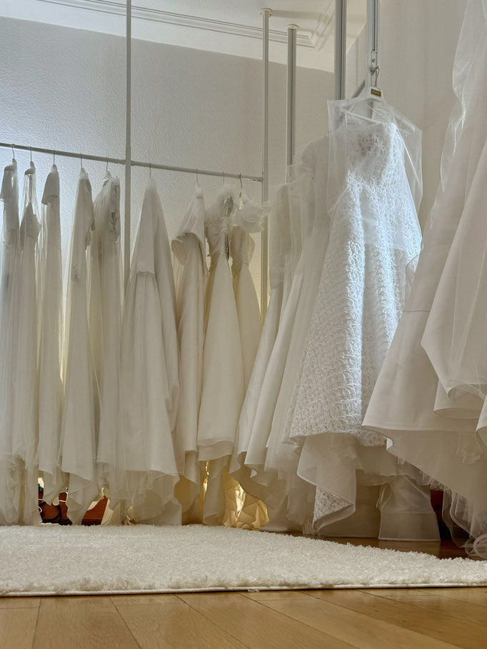 Bridal dresses in one of the exclusive bridal rooms
