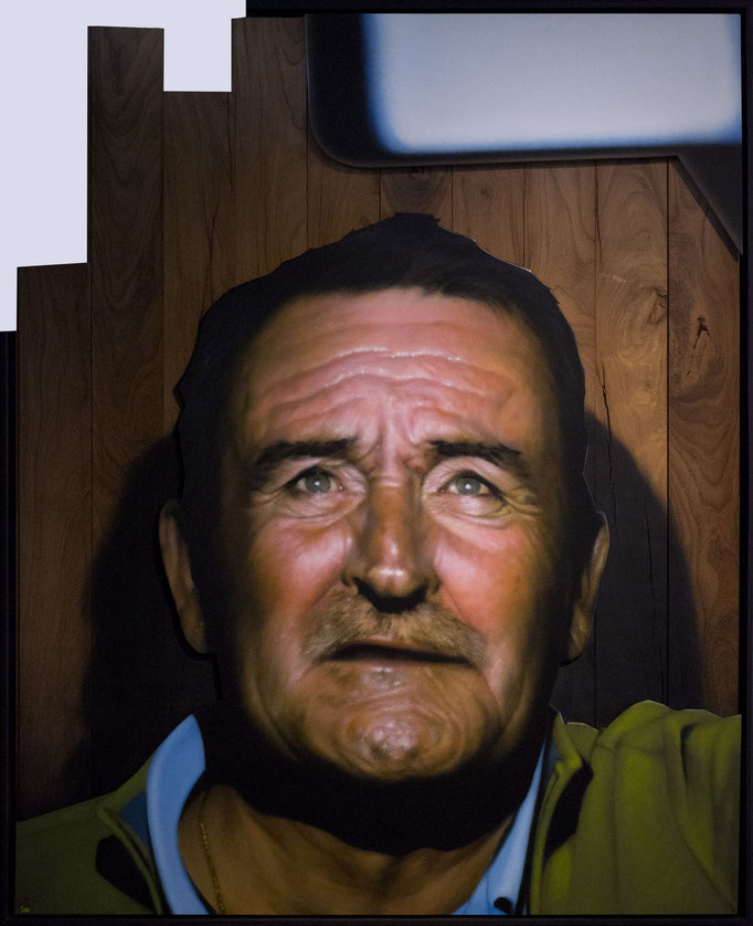 SELFIE - Jean Rooble - Wood & spraypaint on mdf - 150 x 122 cm (2018)