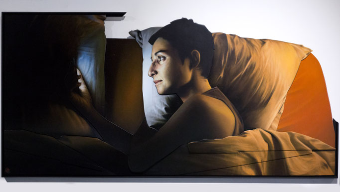 THE MESSAGE - Jean Rooble - Spraypaint on wood and mdf - 120 x 250 cm (2018)