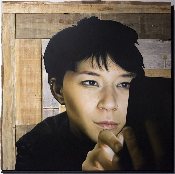 GALERY - Jean Rooble - Wood, spraypaint on mdf - 120 x 120 cm (2019)