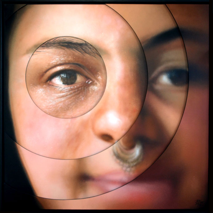 GLEO - Jean Rooble - Spraypaint on wood - 100 x 100 cm (2016)