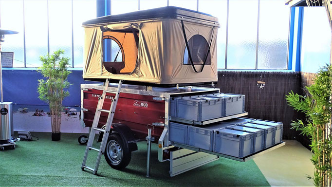 Faltcaravan, Campinganhänger, Zeltanhänger, Autodachzelt, Dachzelt, Campingtrailer, FreeBird-Trailer, MGO, Montegrosso Outdoor