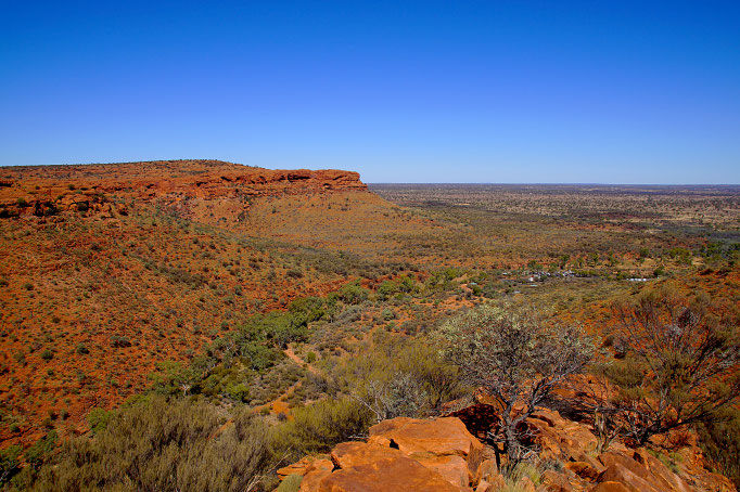 Der Kings Canyon bietet spektakuläre Ausblicke auf die Halbwüste im roten Zentrum.