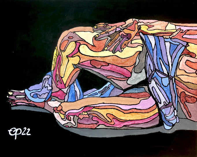 Colored body 5, februari 2022 (acryl, 24x30)