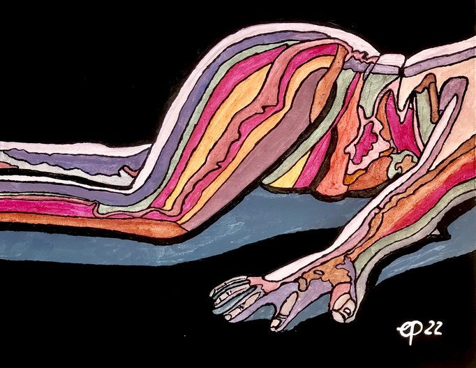 Colored body 3, februari 2022 (acryl, 24x30)