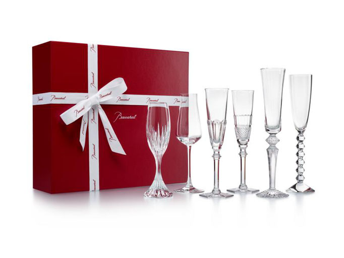 Baccarat "Bubble Box" Champagner 6-teiliges Gläserset