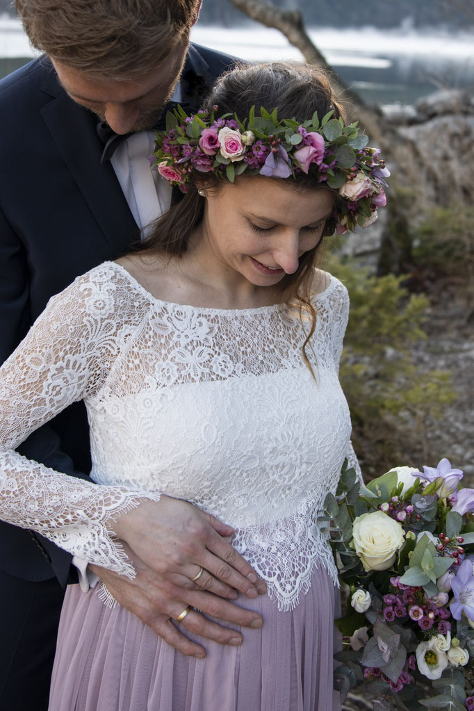 Heiraten am Eibsee Brautpaarshooting Paarshooting Garmisch-Partenkirchen