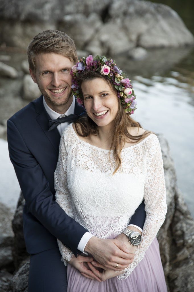 Heiraten am Eibsee Brautpaarshooting Paarshooting Garmisch-Partenkirchen