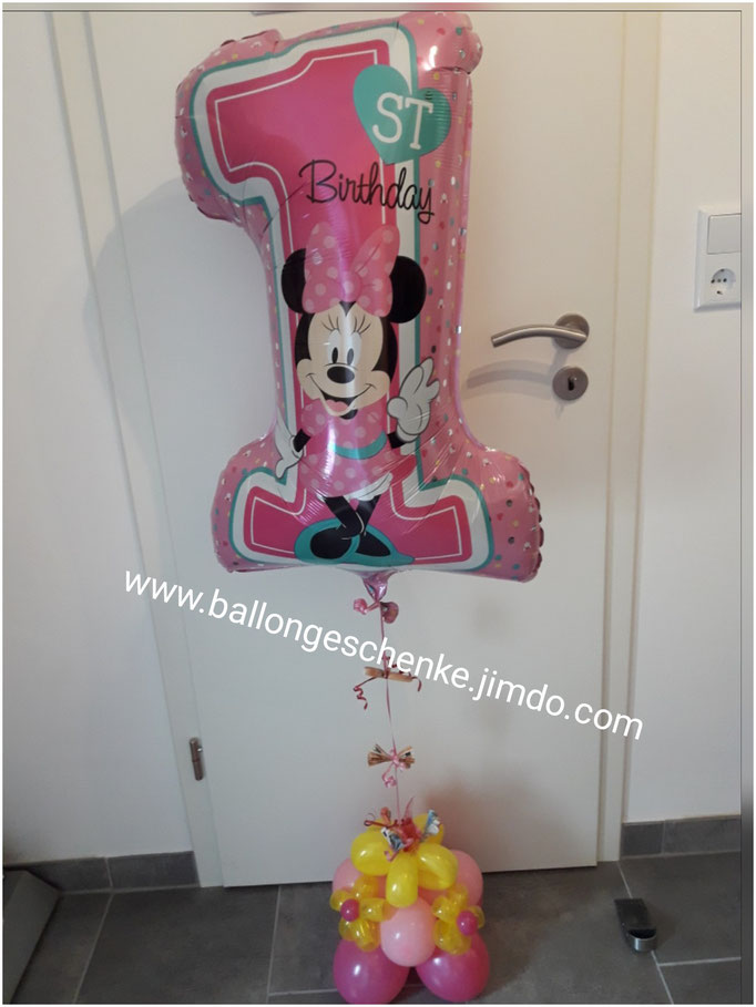 Zahl 1 Minnie Mouse +Ballokiste Blümchen- 19,50€