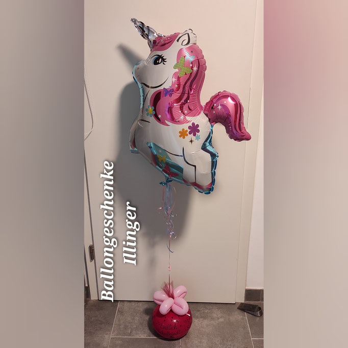 Einhorn Folienballon groß mit Ballongewicht  -  15,00 €