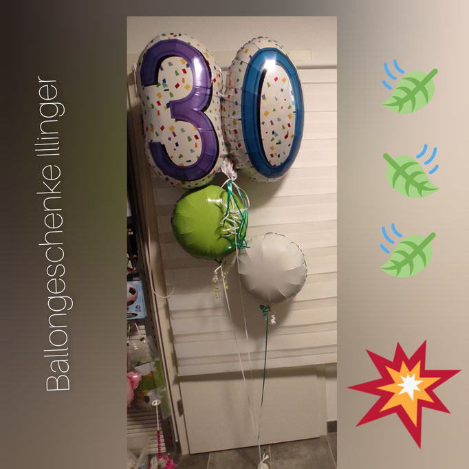 Ballonstauß großer Zahlenballon + 2x runde und Sandsäckchen  20,50€