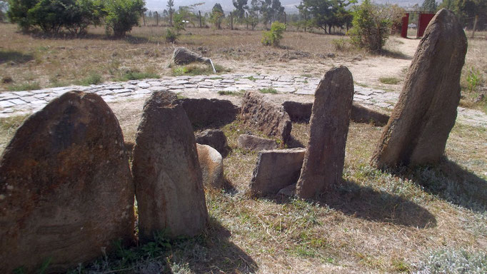 Champs de Stèles de Tiya. Voyage Séjour Trek Trekking Randonnée Road trip Visite de la Région Oromia en Ethiopie. Le cimetière de Tya