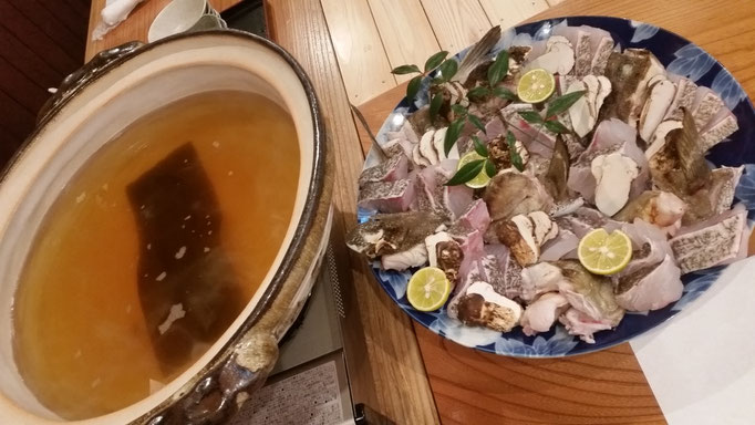 クエ鍋。中津川でクエ鍋が召し上がれます。