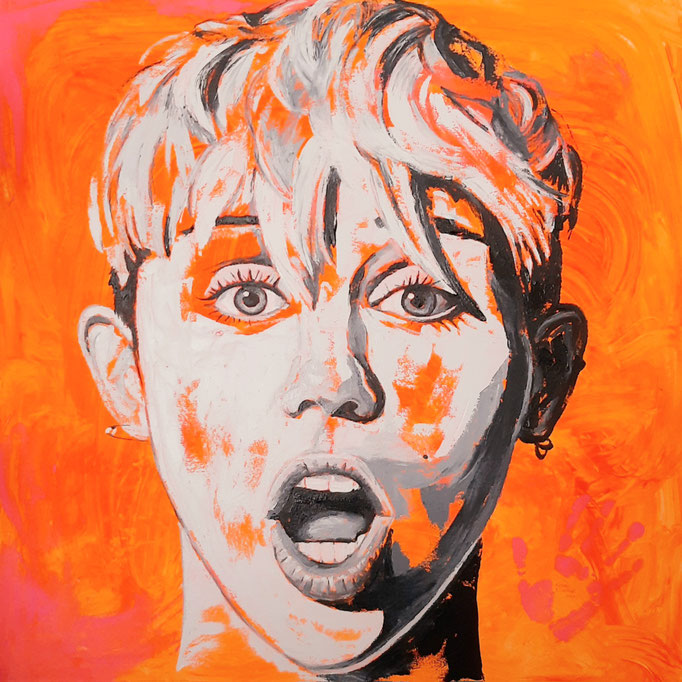 Miley Cyrus l 80x80 cm l Öl & Acryl auf Leinwand