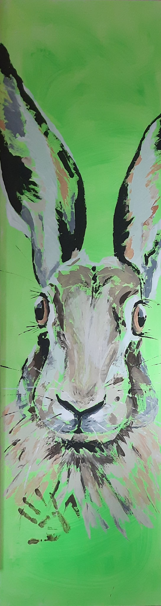 Verkauft l Der Hase 2 l 50x180 cm l Acryl auf Leinwand