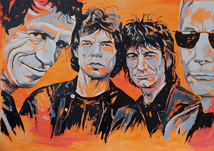 Rolling Stones l 140x100 cm l Öl & Acryl auf Leinwand