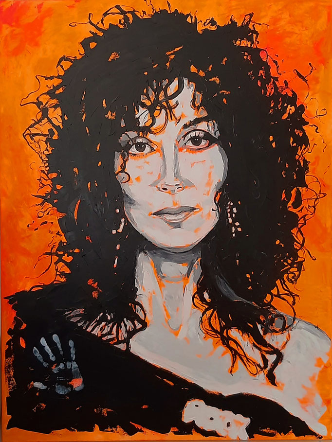 Cher l 90x120 cm l Öl & Acryl auf Leinwand