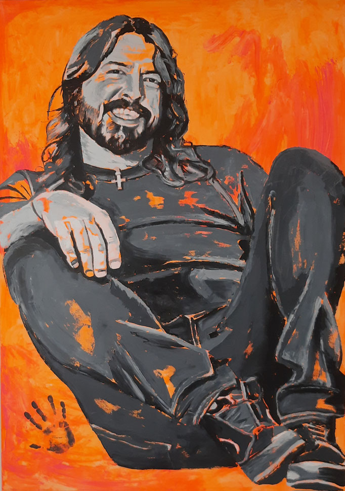 Dave Grohl l 100x140 cm l Öl & Acryl auf Leinwand