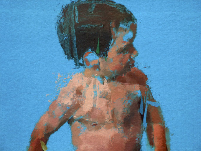 Niño en el agua. 38x50 cm.