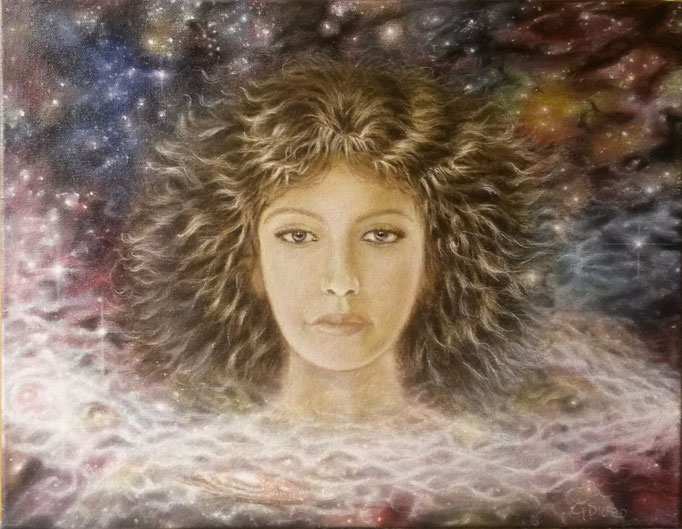 Astral Whilrwind (Woman in Space), 45 x 35 cm canvas