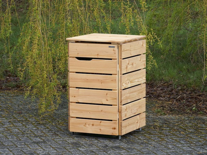 1er Mülltonnenbox / Mülltonnenverkleidung 120 L, Oberfläche: Natur Geölt