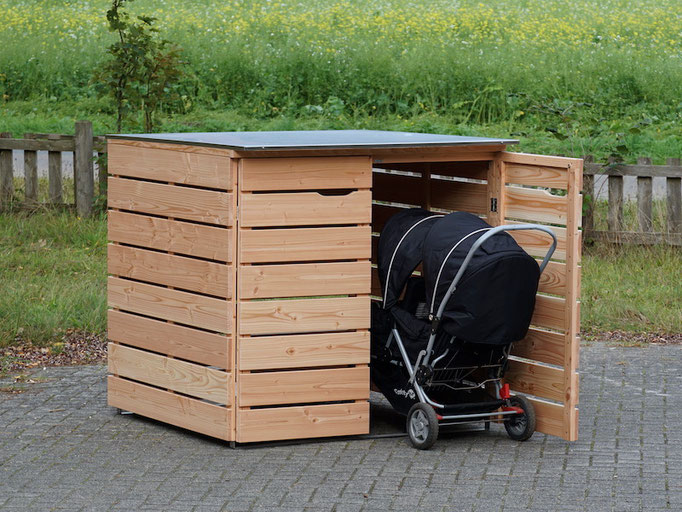 Kinderwagenbox / Kinderwagengarage aus wetterfestem Holz