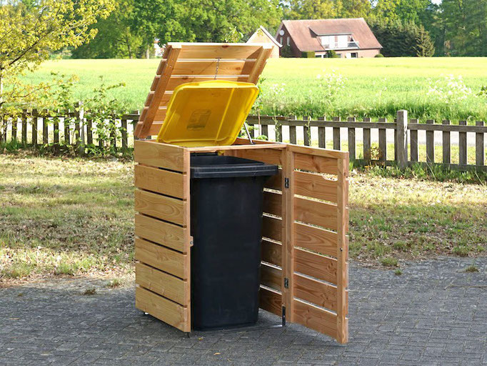 1er Mülltonnenbox / Mülltonnenverkleidung 240 L, Oberfläche: Natur Geölt