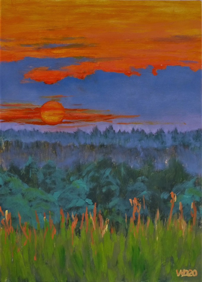 Sunset 16 - 24 x 33 cm  Ölfarbe auf Papier   45.00 €