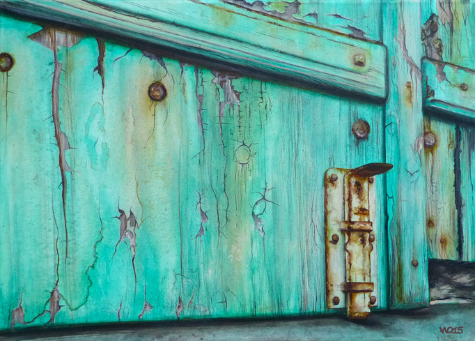 Der Riegel - 50 x 70cm  Acrylfarbe, Leinwand, Schlussfirnis  250.00 €